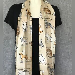 Scarf Dog Print 58”X13”